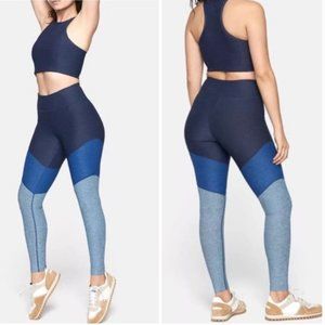 Outdoor Voices Blue Colorblock Springs 7/8 Leggings